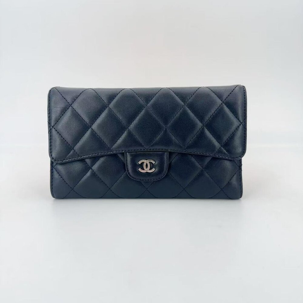 Chanel Quilted Large Gusset Flap Wallet